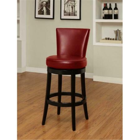 ARMEN LIVING Boston Swivel Barstool In Red Bicast Leather 30 In. Seat Height - Red LC4044BARE30